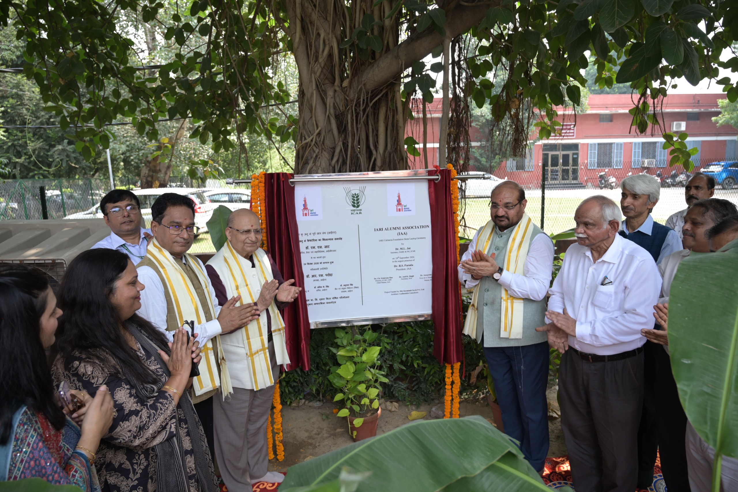 Foundation Stone Ceremony of the IARI Alumni Association Cafeteria Held at ICAR-IARI